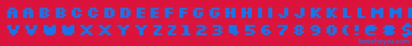 SilkscreenExpandedBold Font – Blue Fonts on Red Background