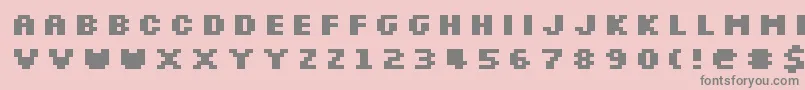 Saiba mais sobre a fonte SilkscreenExpandedBold Fonte SilkscreenExpandedBold – fontes cinzas em um fundo rosa