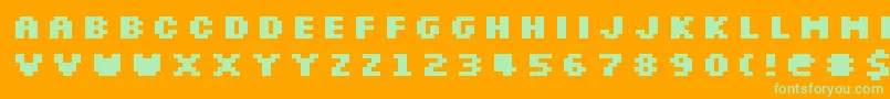 SilkscreenExpandedBold Font – Green Fonts on Orange Background