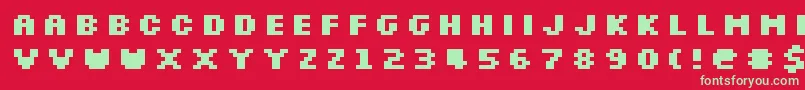 SilkscreenExpandedBold Font – Green Fonts on Red Background