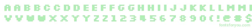 フォントSilkscreenExpandedBold – 白い背景に緑のフォント