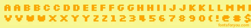 SilkscreenExpandedBold Font – Orange Fonts on Yellow Background