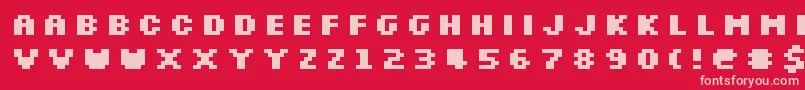 フォントSilkscreenExpandedBold – 赤い背景にピンクのフォント