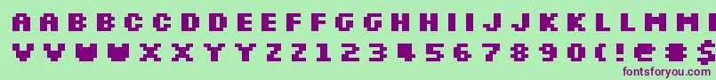 SilkscreenExpandedBold Font – Purple Fonts on Green Background
