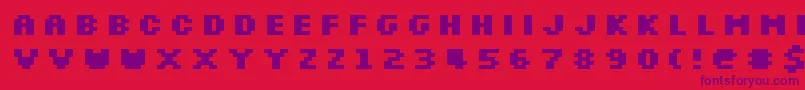 フォントSilkscreenExpandedBold – 赤い背景に紫のフォント