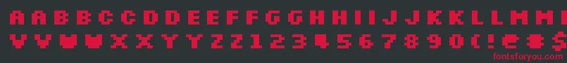 フォントSilkscreenExpandedBold – 黒い背景に赤い文字