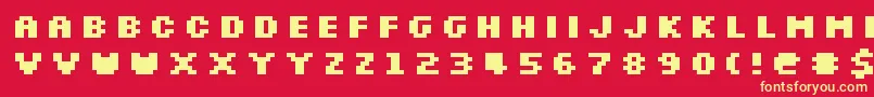 フォントSilkscreenExpandedBold – 黄色の文字、赤い背景