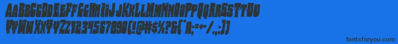 Bogbeastcondital Font – Black Fonts on Blue Background