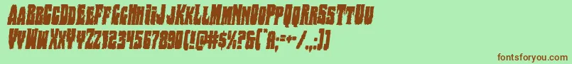 Bogbeastcondital Font – Brown Fonts on Green Background