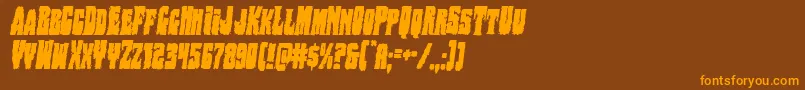 Bogbeastcondital Font – Orange Fonts on Brown Background