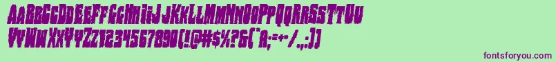 Bogbeastcondital Font – Purple Fonts on Green Background