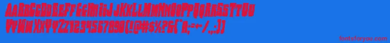 Bogbeastcondital Font – Red Fonts on Blue Background