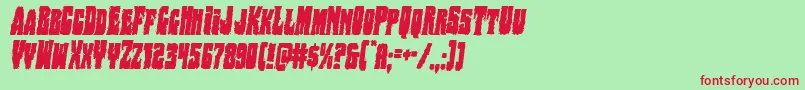 Bogbeastcondital Font – Red Fonts on Green Background