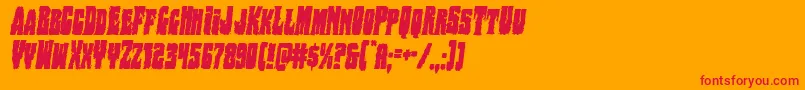 Bogbeastcondital-Schriftart – Rote Schriften auf orangefarbenem Hintergrund