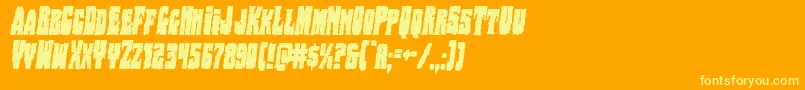 フォントBogbeastcondital – オレンジの背景に黄色の文字