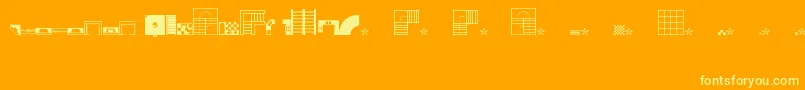 Layout-fontti – keltaiset fontit oranssilla taustalla