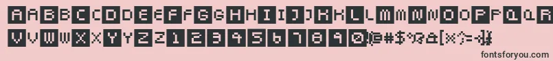 Pixeltwist-Schriftart – Schwarze Schriften auf rosa Hintergrund