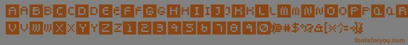 Pixeltwist-Schriftart – Braune Schriften auf grauem Hintergrund