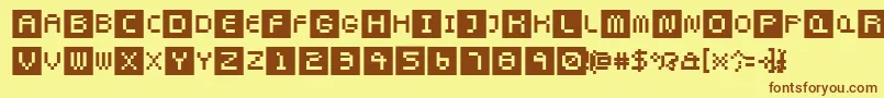 Pixeltwist Font – Brown Fonts on Yellow Background