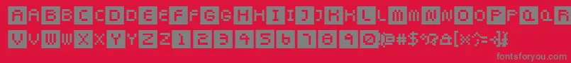 Fonte Pixeltwist – fontes cinzas em um fundo vermelho