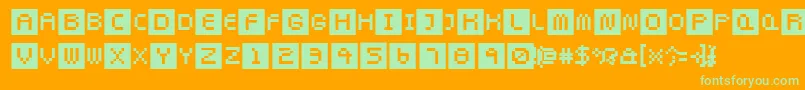 Pixeltwist Font – Green Fonts on Orange Background