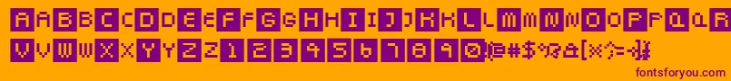 Pixeltwist-Schriftart – Violette Schriften auf orangefarbenem Hintergrund
