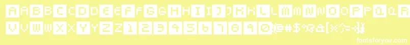 Fonte Pixeltwist – fontes brancas em um fundo amarelo