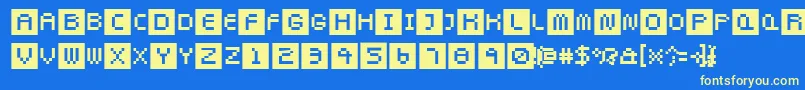 Pixeltwist Font – Yellow Fonts on Blue Background