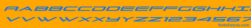 Grandsportexpandital-fontti – siniset fontit oranssilla taustalla