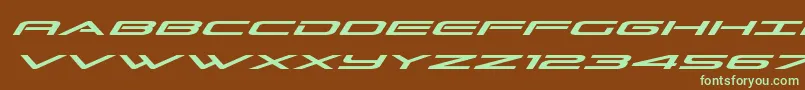 Grandsportexpandital Font – Green Fonts on Brown Background