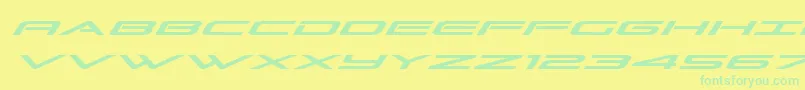 Czcionka Grandsportexpandital – zielone czcionki na żółtym tle