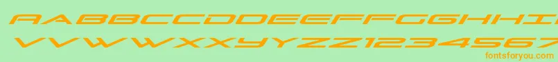 Grandsportexpandital Font – Orange Fonts on Green Background