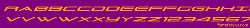 Grandsportexpandital Font – Orange Fonts on Purple Background