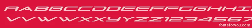 Czcionka Grandsportexpandital – różowe czcionki na czerwonym tle