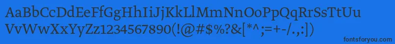 GretatextproLight Font – Black Fonts on Blue Background