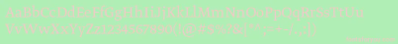 GretatextproLight Font – Pink Fonts on Green Background