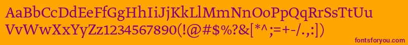 GretatextproLight Font – Purple Fonts on Orange Background