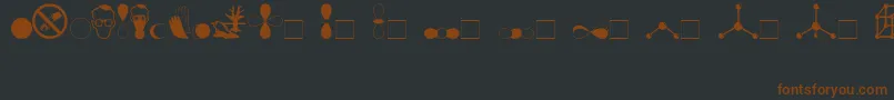 Fonte Divchem – fontes marrons em um fundo preto