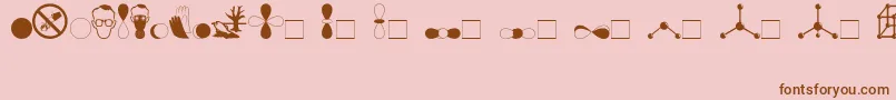 フォントDivchem – ピンクの背景に茶色のフォント