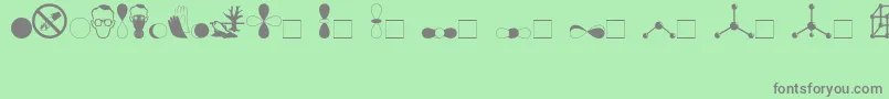 フォントDivchem – 緑の背景に灰色の文字