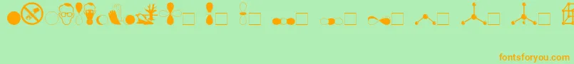 Divchem-fontti – oranssit fontit vihreällä taustalla