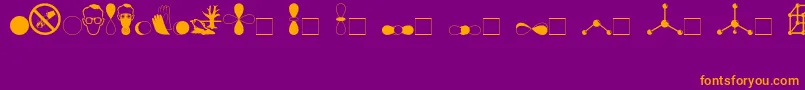 フォントDivchem – 紫色の背景にオレンジのフォント