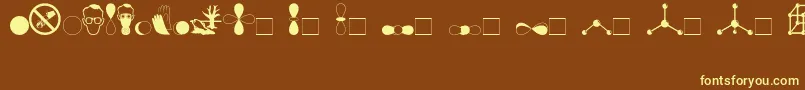 フォントDivchem – 黄色のフォント、茶色の背景