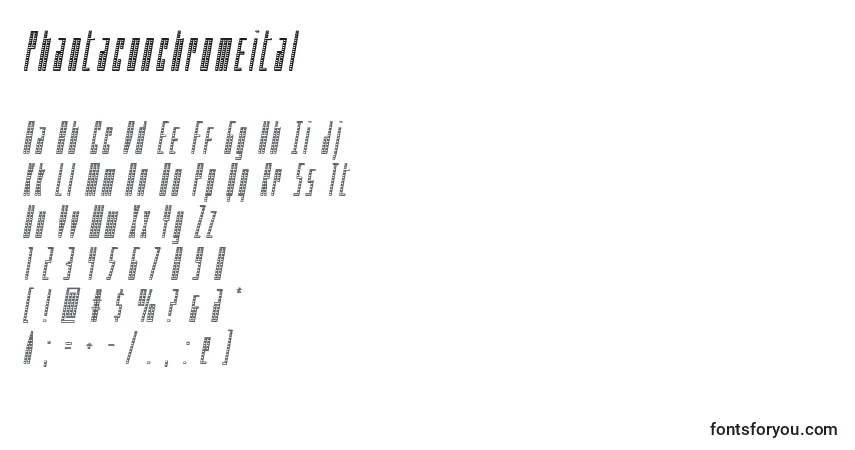 Schriftart Phantaconchromeital – Alphabet, Zahlen, spezielle Symbole