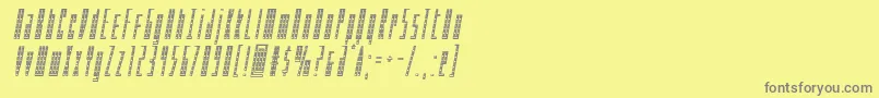 フォントPhantaconchromeital – 黄色の背景に灰色の文字