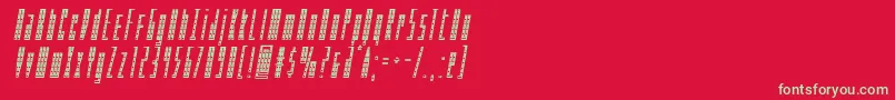 フォントPhantaconchromeital – 赤い背景に緑の文字