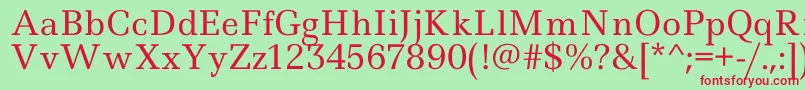 LedgerRegular Font – Red Fonts on Green Background