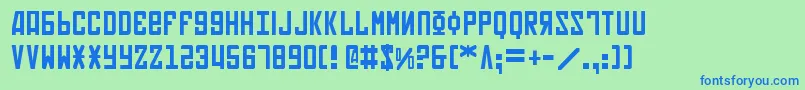 Soviet Font – Blue Fonts on Green Background