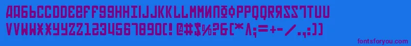 Soviet-Schriftart – Violette Schriften auf blauem Hintergrund