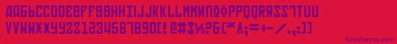 Soviet-Schriftart – Violette Schriften auf rotem Hintergrund